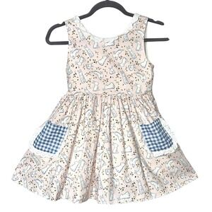SweetHoney Hip Hop Flair Dress Girls Bunny Floral Pockets Size 10Y?